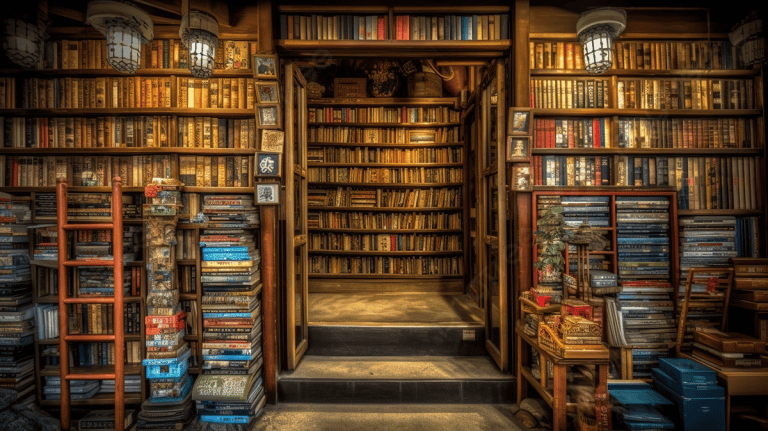 Antica libreria con stanza
