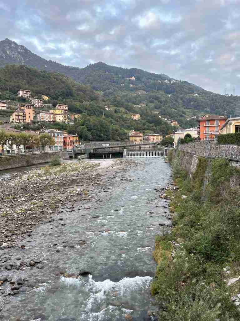 Il fiume Brembo dal ponte Cavour a San Pellegrino
